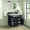 James Martin Vanities 36'' Single Vanity, Black Onyx w/ 3 CM Victorian Silver Quartz Top 424-V36-BKO-3VSL - alternate 5